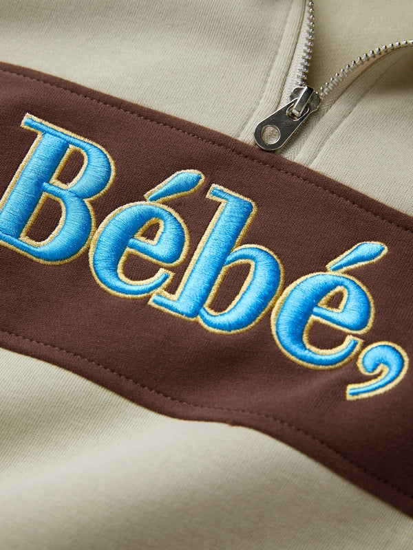 Color Block Splice Letter Embroidery Print Sweatshirt