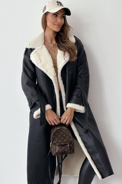 Reversible Fleece Stand Collar Coat