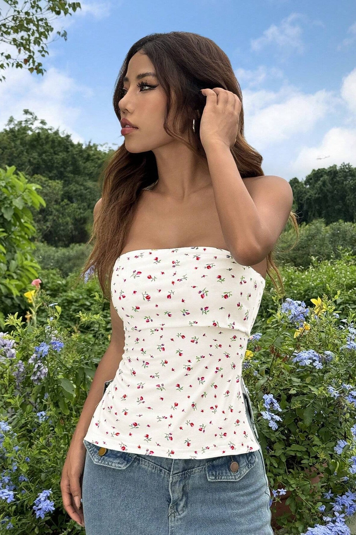 Sweet Floral Corset Tank Top