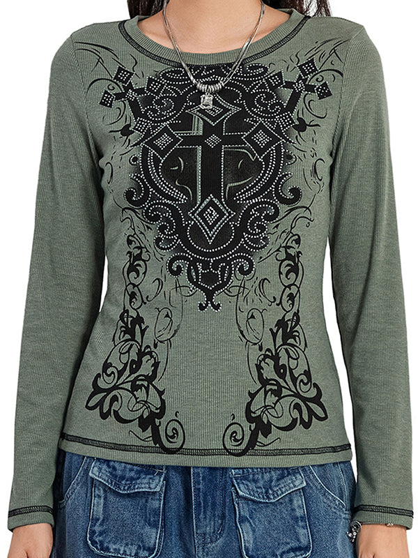 Graphic Print Long Sleeves Tee