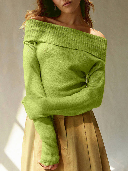 Solid Off Shoulder Sweater