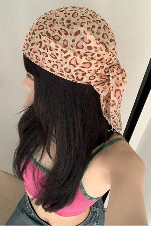 Y2K Leopard Print Versatile Square Hat