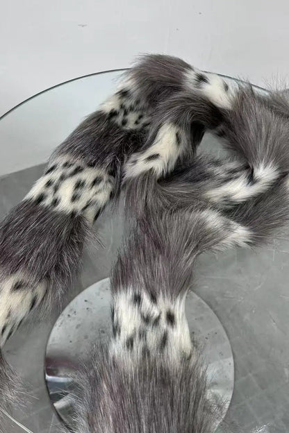 Leopard Print Y2K Faux Fur Scarf