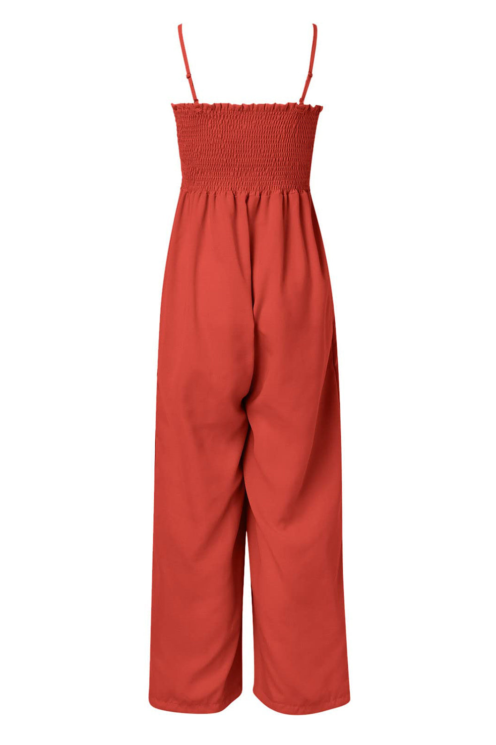 Women's Casual Sleeveless Summer Jumpsuit with Smoke Upper and Pockets | Ideal for Spring/Summer