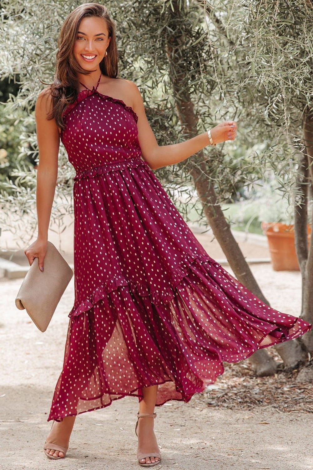 Elegant Polka Dot Maxi Dress | Ideal for Summer