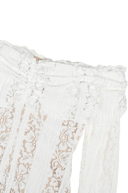 Off-Shoulder Lace Bodycon Boho Dress