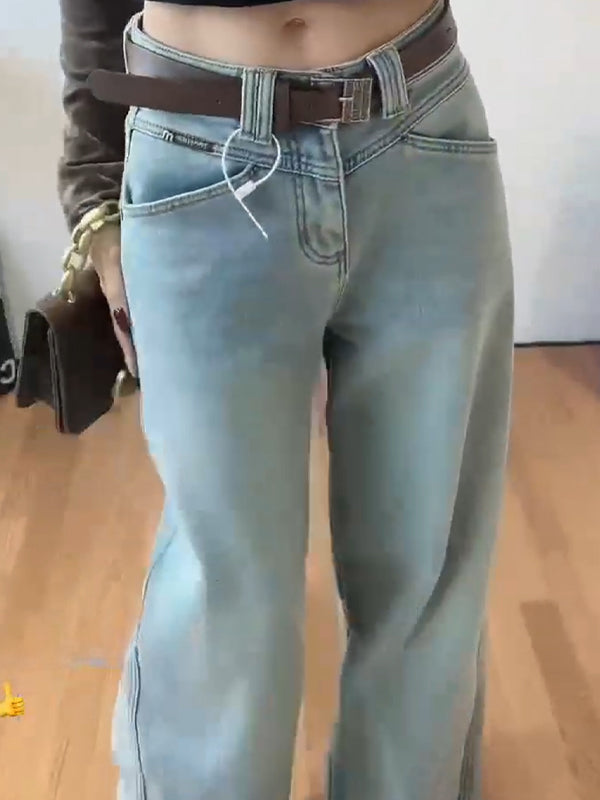 Wash Make Old Straight Tubes Boyfriend Jeans