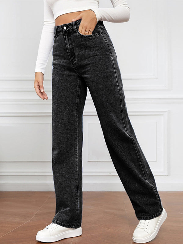 Stretch Washed Fashionable Straight Leg Boyfriend Jeans