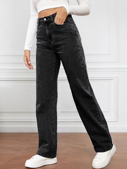 Stretch Washed Fashionable Straight Leg Boyfriend Jeans