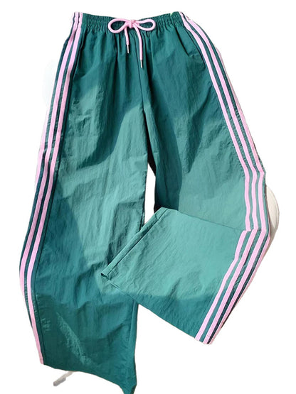 Retro Four-Stripe Straight Leg Pants