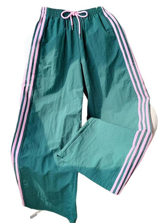Retro Four-Stripe Straight Leg Pants