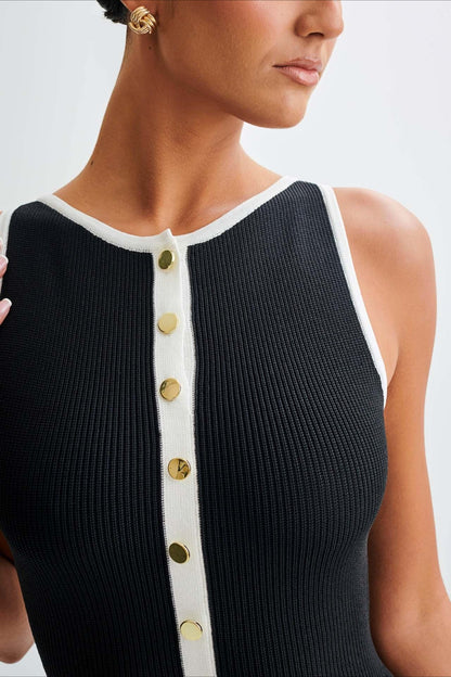 Knit Sleeveless Bodycon Sweater Dress