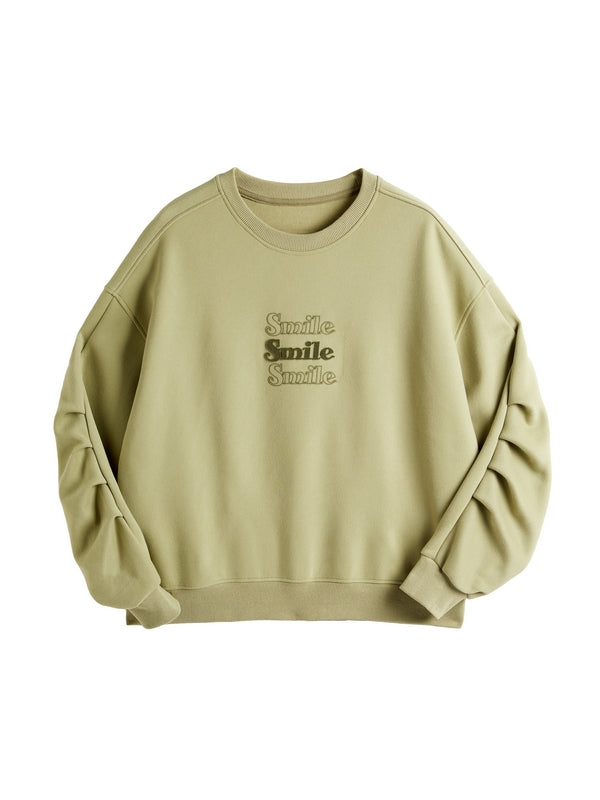 Smile Print Pull Over Oversized Hoodie