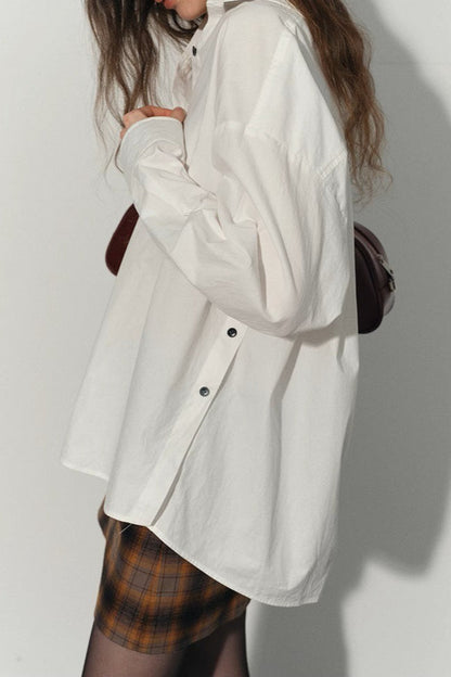 Relaxed Button Front Blouse