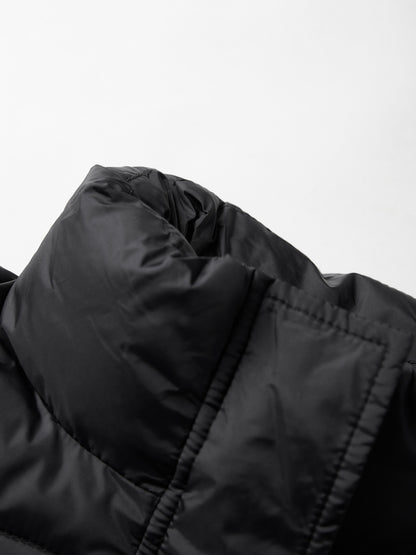 Solid Drawstring Hem Short Puffer Jacket