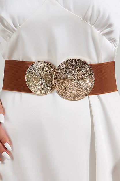 Fashionable Elastic Double Circle Decorative Wide Belt
