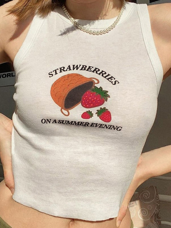 Strawberry Print Tank Top