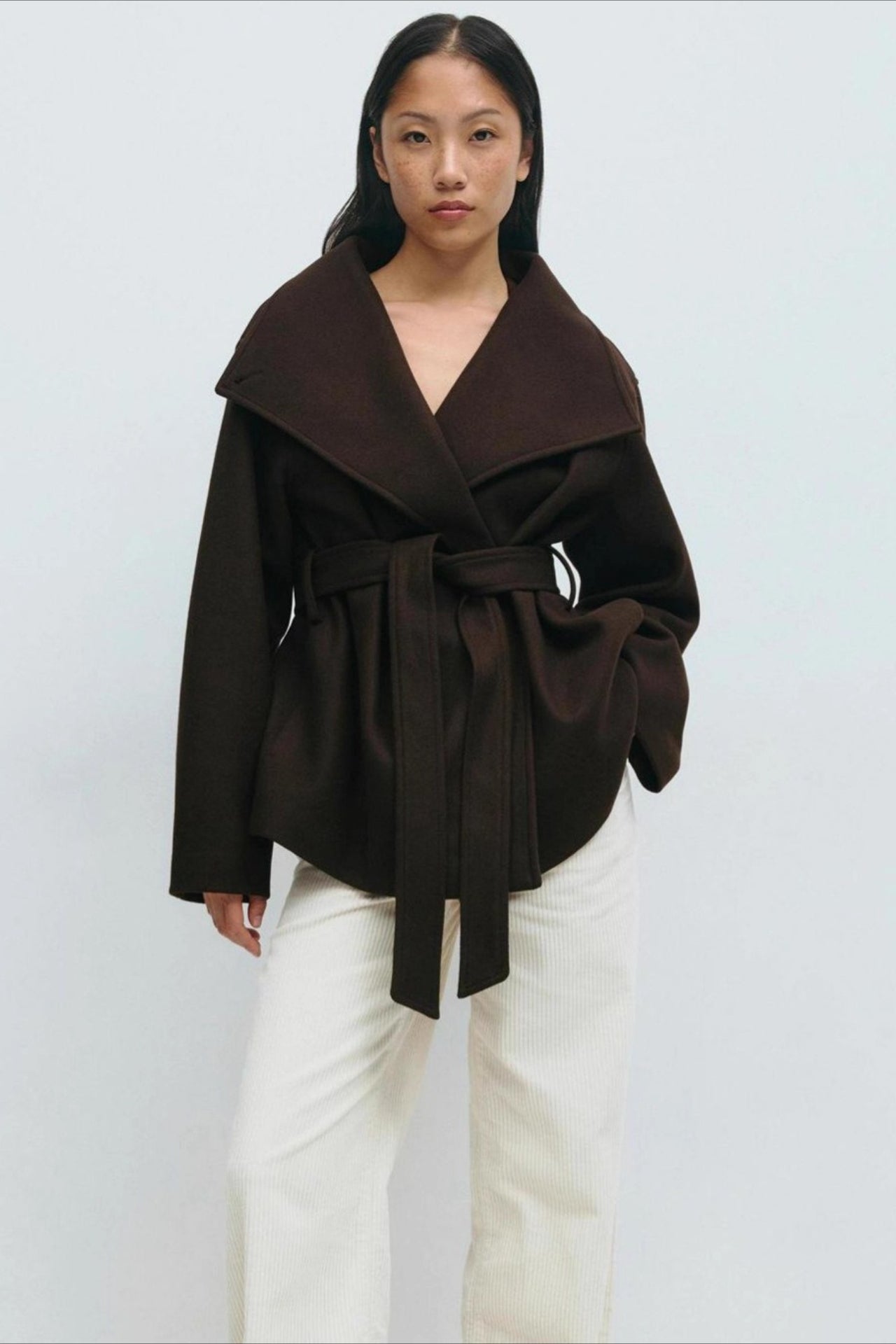 Structured Double Faced Wool Midi Coat