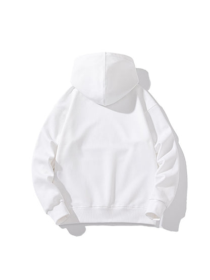 Men’s Solid Color Pure Cotton Drop Shoulder Oversized Hoodie