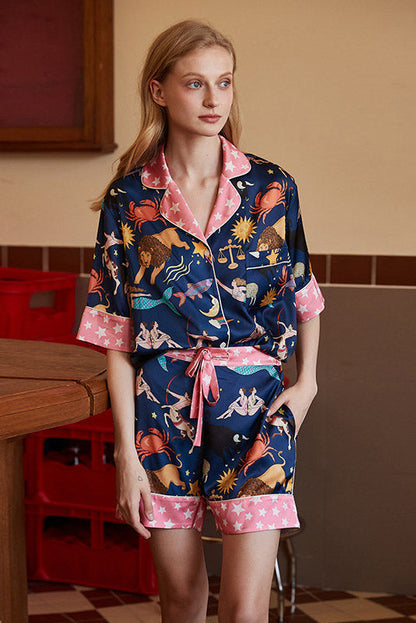 Conjunto de pijama con pantalones cortos Blue Constellation