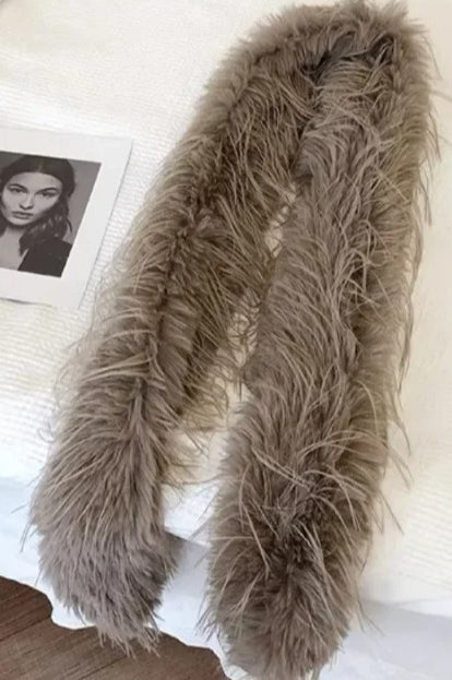 Y2K Plush Faux Mink Fur Thick Warm Scarf