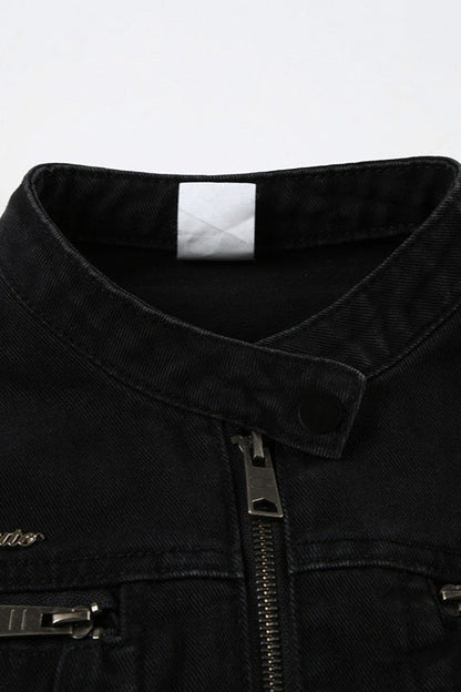 Black Washed Denim Jacket