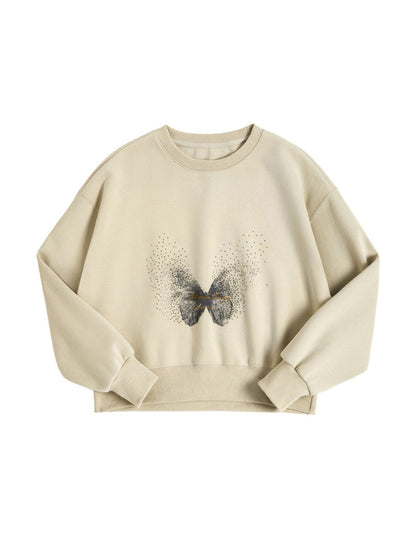 Butterfly Print Oversized Hoodie
