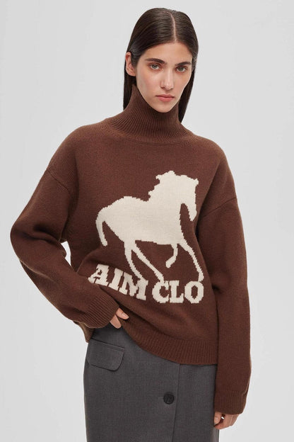 Animal Print Colorblock Turtle Sweatshirt
