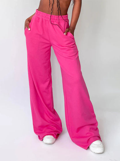 Solid Color Rolled Sweatpants