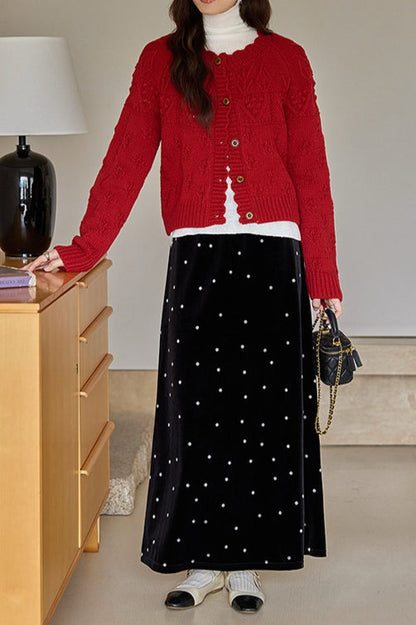 Vintage Crochet Knit Cardigan