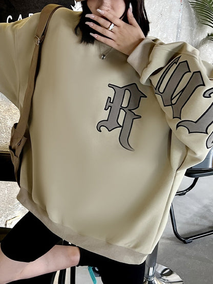 Street Letter Print Oversized Sweatshirt