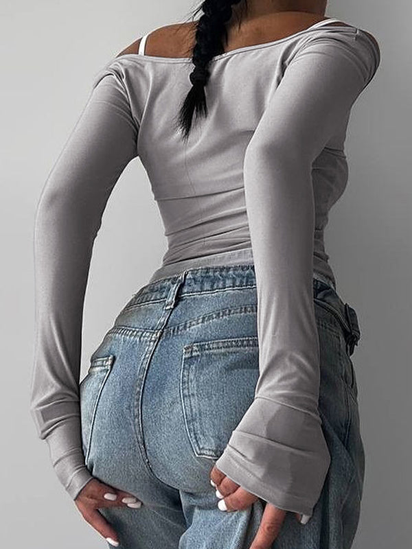 Colour Block Two Piece Long Sleeve Tee