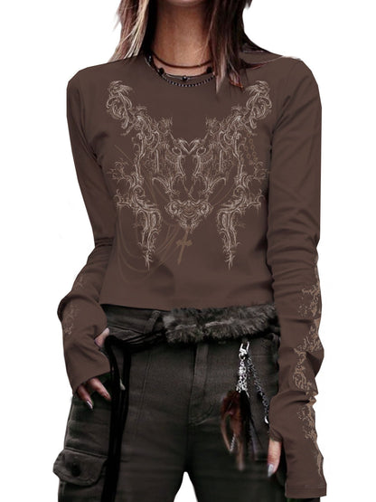 Gothic Long Sleeve Knit Top