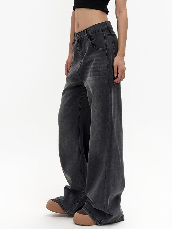 Retro Washed Distressed Boyfriend Jeans