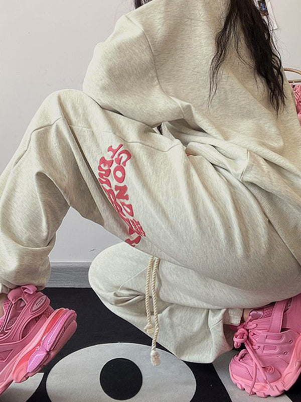 Contrast Color Print Baggy Hip Pop Jazz Sweatpants