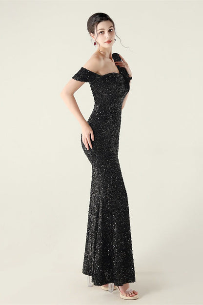 Draped One Shoulder Ruffle Formal Dress