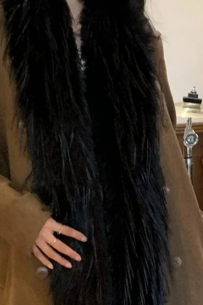 Y2K Plush Faux Mink Fur Thick Warm Scarf