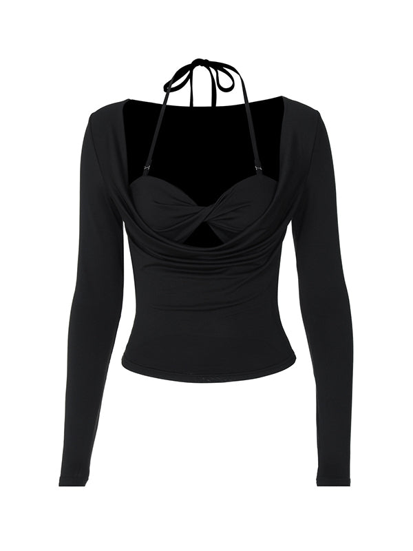 Neck Lining Long Sleeve Tee