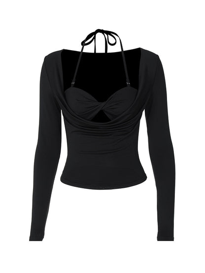 Neck Lining Long Sleeve Tee