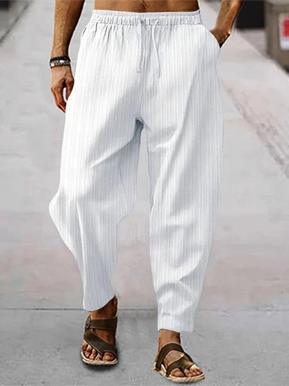Ulric - Striped Linen Trousers - Chic - Lightweight - Great for Casual Days