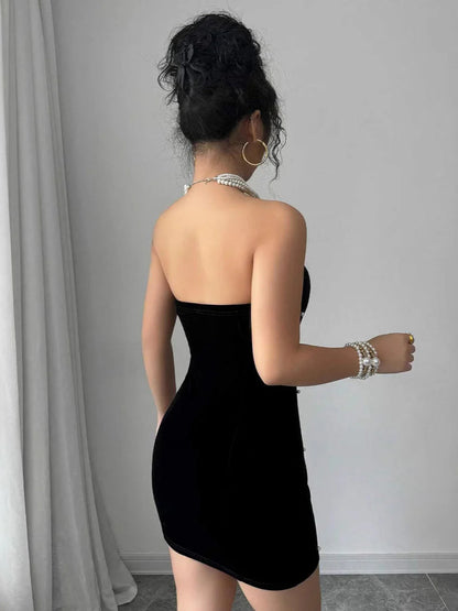 Pearl Velvet Party Evening Party Dress