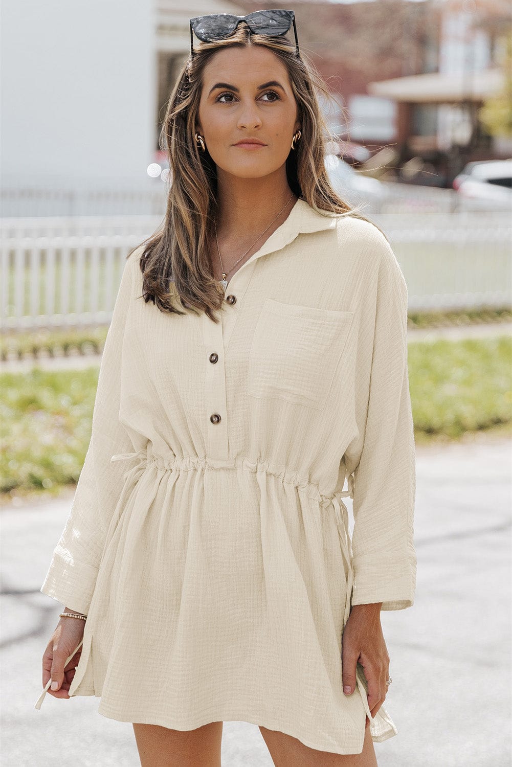 Mary - Minivestido de manga larga - Casual - Estilo moderno - Ideal para días informales