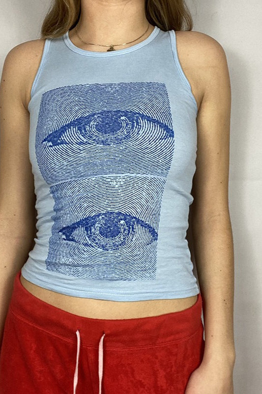 Edgy Graphic Print Slim Fit Crop Top