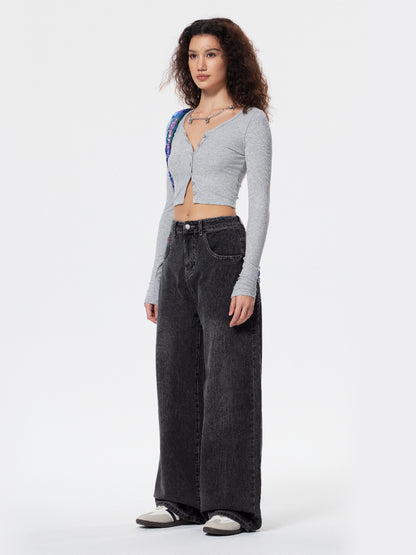 American Retro Distressed Washed Boyfriend Jeans