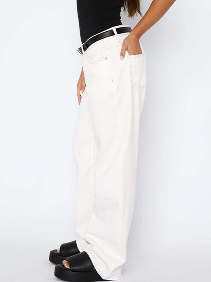 Versatile Simple Midriff Boyfriend Jeans