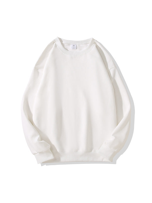 Solid Color Hoodless Crew Neck Sweaters