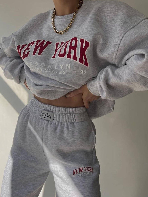 Contrast Color Letter Print Pullover Sweatshirt