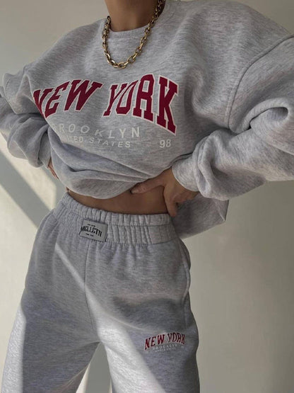 Contrast Color Letter Print Pullover Sweatshirt