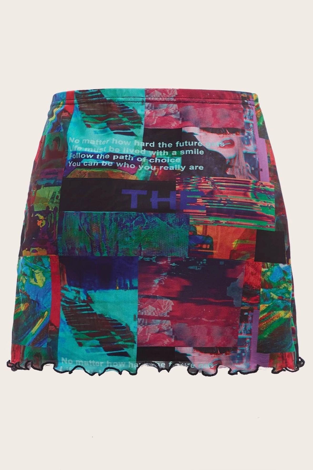 Cyber Pattern Bodycon Mini Skirt