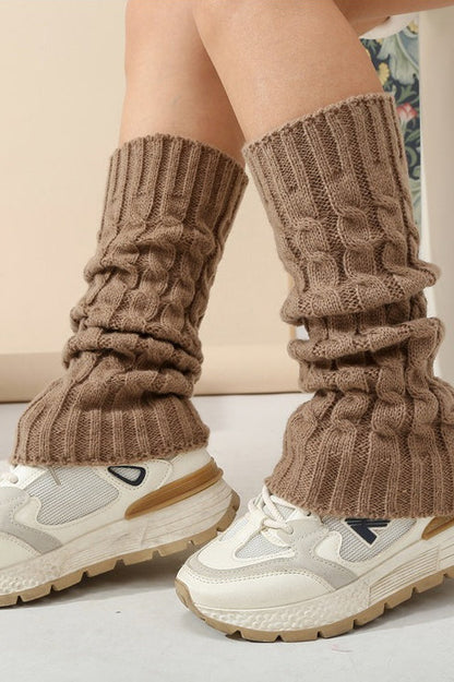 Cable Knit Chunky Slouchy Boot Leg Warmers